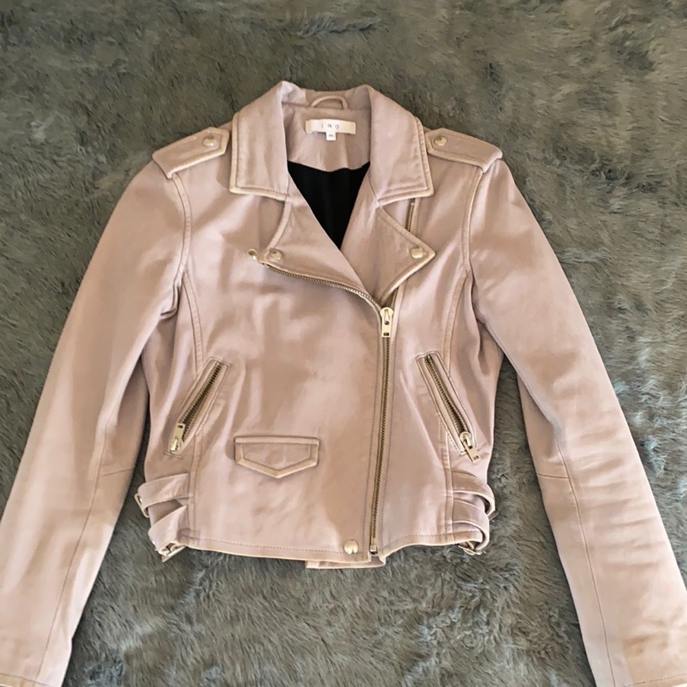 Iro Asheville Lilac Moto Leather Jacket - Picture 3 of 16